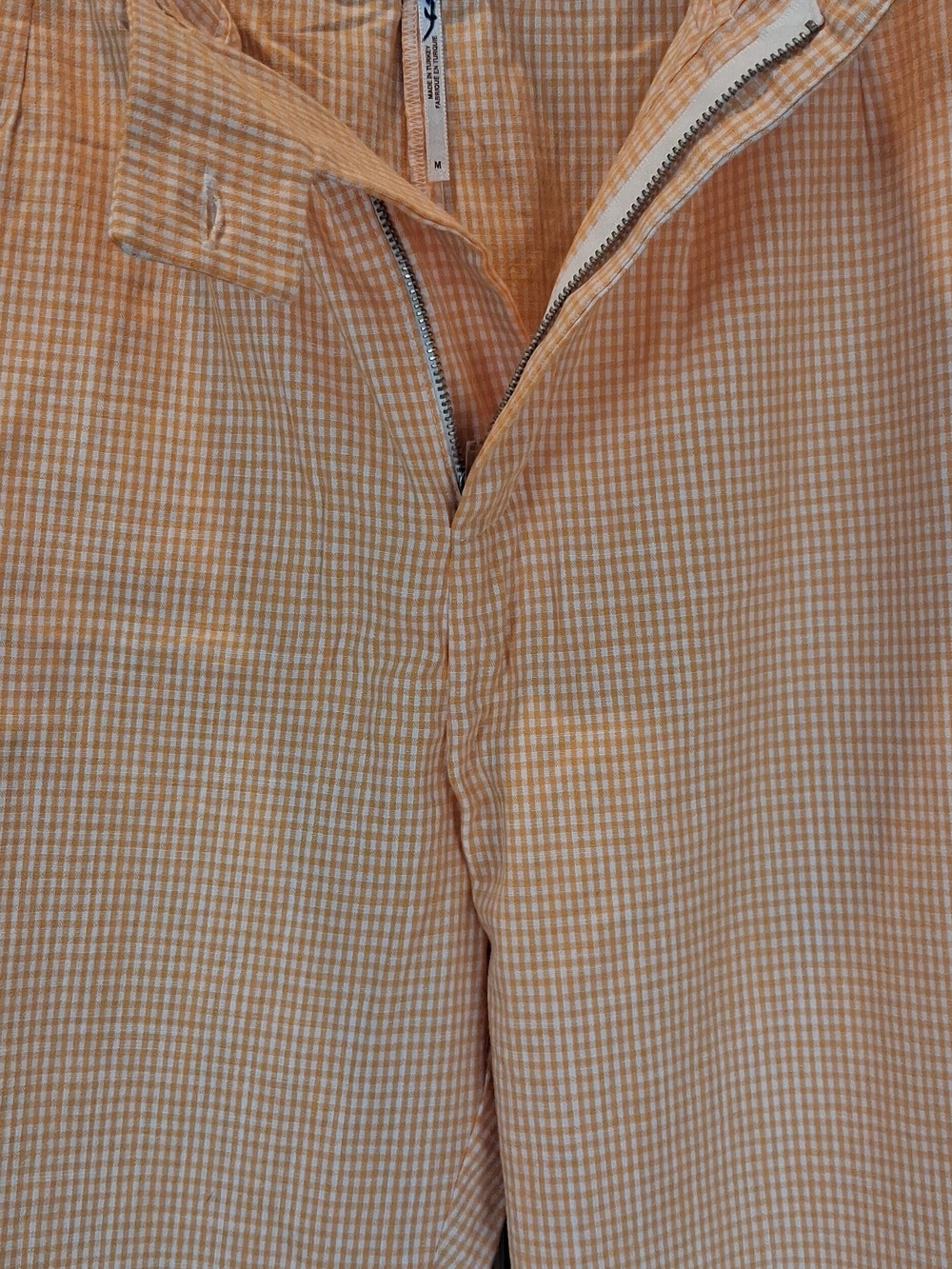 Free People ORANGE Gingham Chinos - Picture 3 of 4